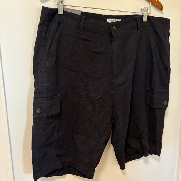 Scott Ellis Linen Shorts Navy Blue NEW Size 38 Regular Fit - Picture 1 of 10